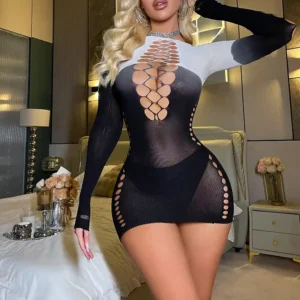 Mini Abito Cut-Out manica lunga