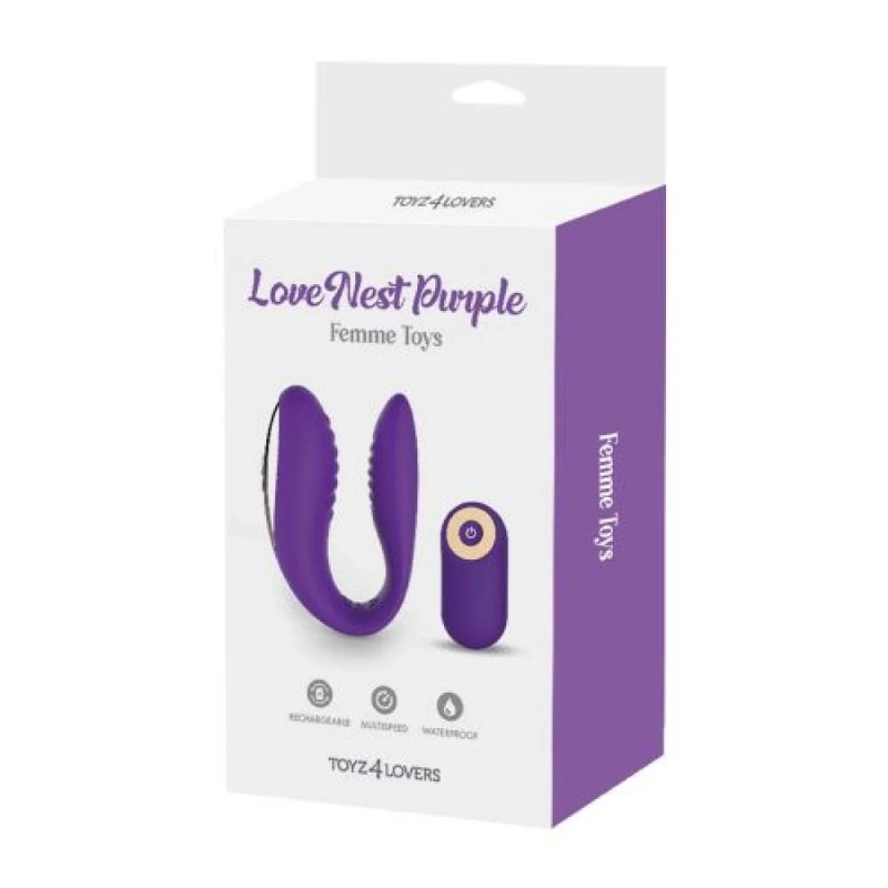 Vibratore per Coppia Love Nest Viola 2 in 1 - immagine 6